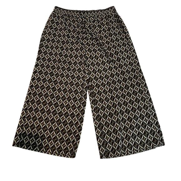 Nina Parker Olive Geo-Print Wide Leg Pants - Sz. 2X (EUC) - Picture 2 of 8